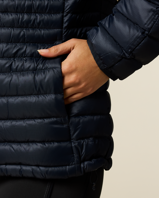 Fuego Down Hooded Jacket - Women's - Carbon Stripes - US 3716