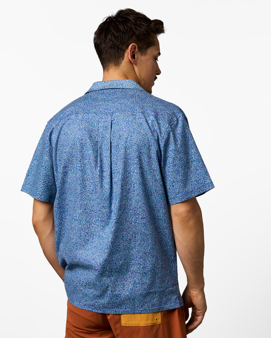 Afuera Button Up Shirt - Print - Men's - Cenotes Azure - US 9888