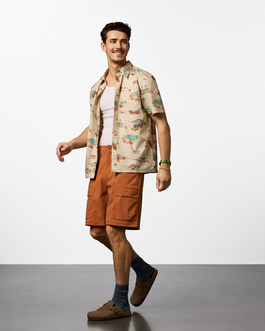 Estival Button Up Shirt - Print - Men's - Mt Cotopaxi Cream - US 2889
