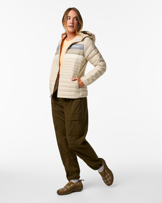 Fuego Down Hooded Jacket - Women's - Cream Stripes - US 4254