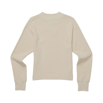 Atajo Long-Sleeve Waffle V-Neck - Women's - Cream - US 2389