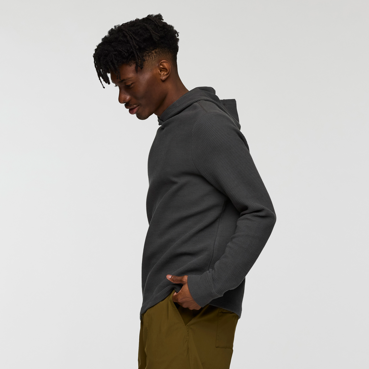 Atajo Long-Sleeve Waffle Hoodie - Men's - Charcoal - US 4743