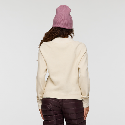 Atajo Long-Sleeve Waffle V-Neck - Women's - Cream - US 2389