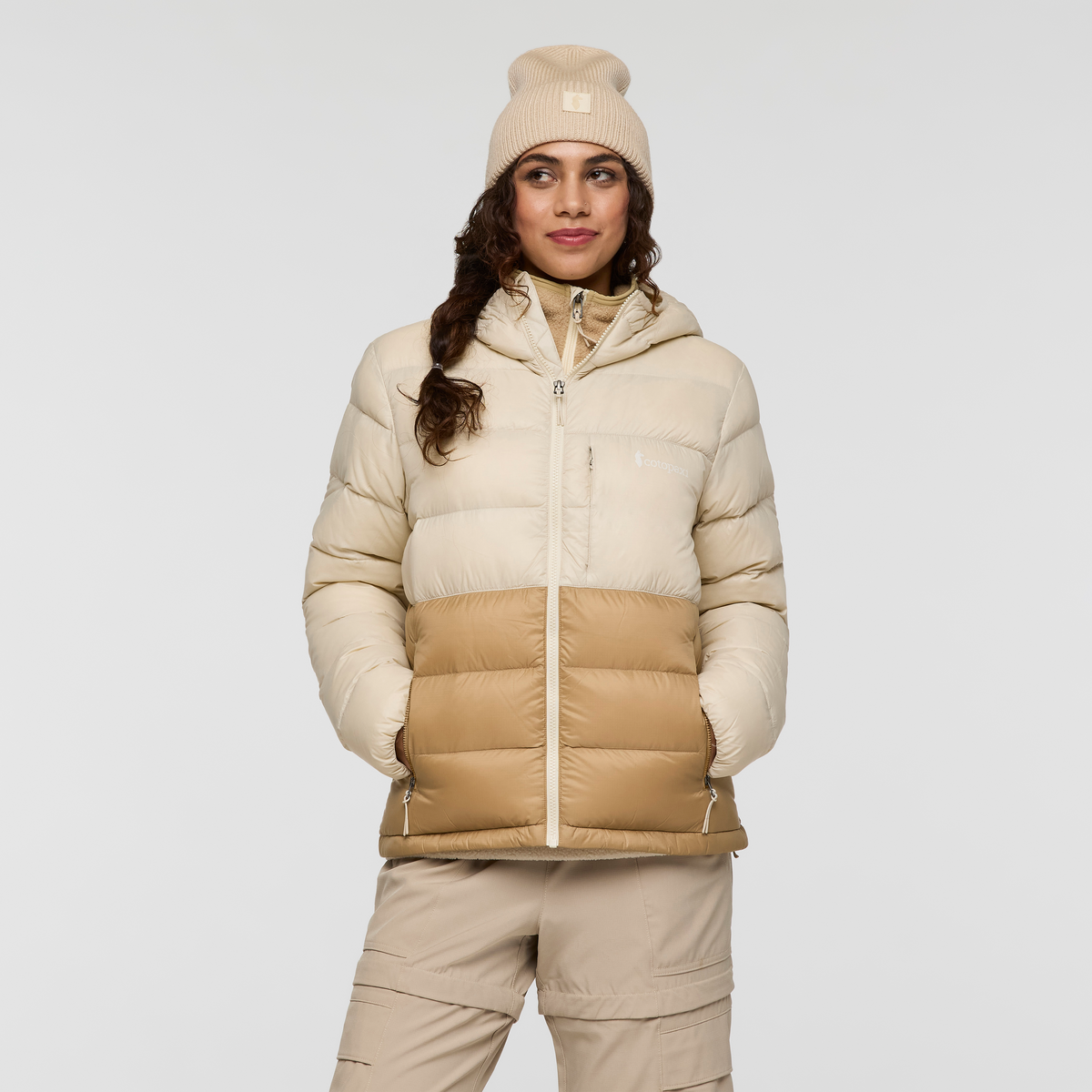 Fuego Max Down Hooded Jacket - Women's - Cream/Khaki - US 9579