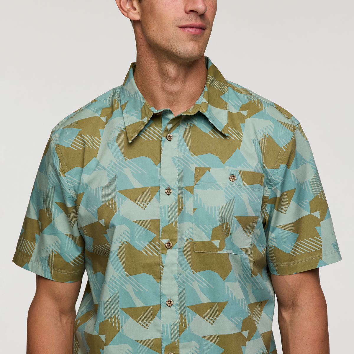 Estival Button Up Shirt - Print - Men's - Reflections Silver Leaf - US 2503