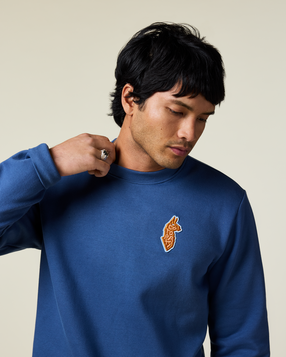 Lava Llama Crew Sweatshirt - Men's - Deep Sea - US 9682