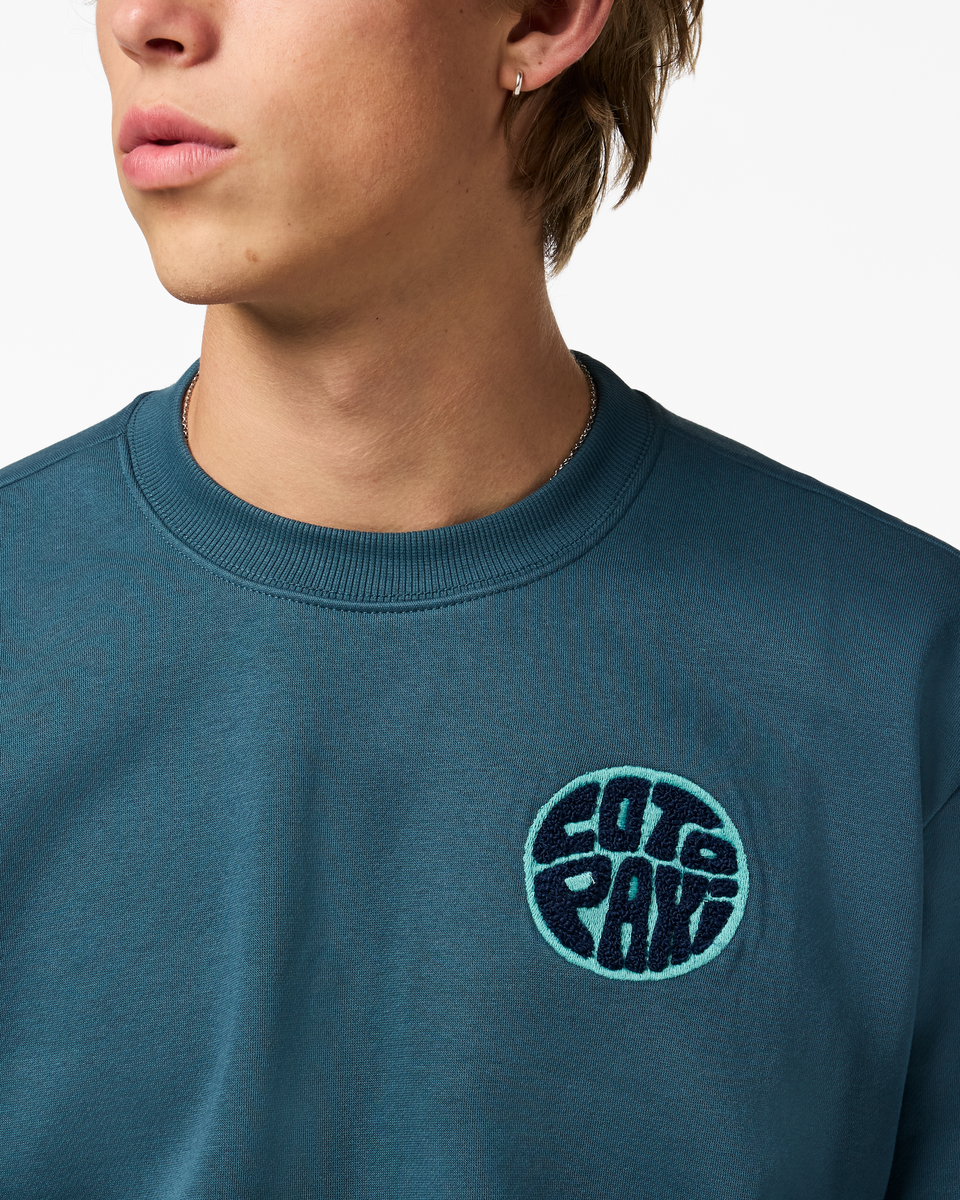 Trail To Sea Crew Sweatshirt - Men's - Ocean - US 9749