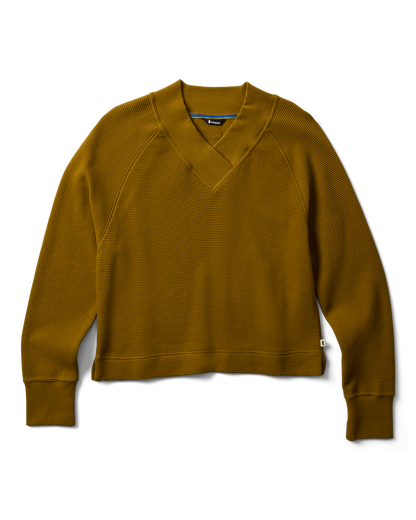 Atajo Long-Sleeve Waffle V-Neck - Women's - Log Cabin - US 9528