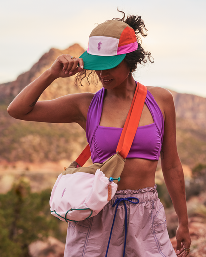 Cotopaxi X FP Movement Tech 5-Panel Hat - Powder Pink/Green Glow - US 3168
