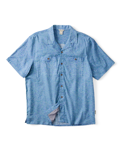Afuera Button Up Shirt - Print - Men's - Cenotes Azure - US 9888