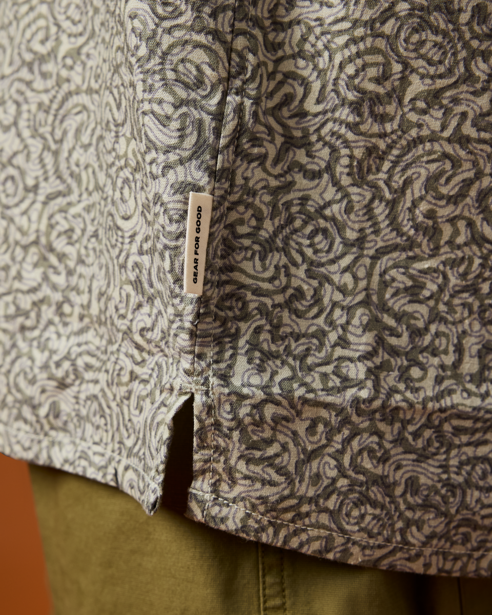 Afuera Button Up Shirt - Print - Men's - Cenotes Mineral - US 9876