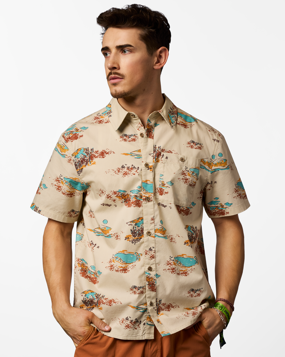 Estival Button Up Shirt - Print - Men's - Mt Cotopaxi Cream - US 2889