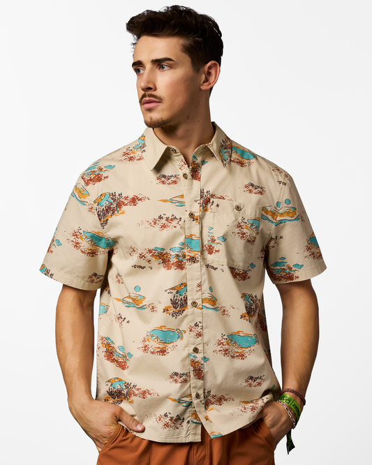 Estival Button Up Shirt - Print - Men's - Mt Cotopaxi Cream - US 2889