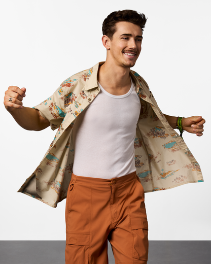 Estival Button Up Shirt - Print - Men's - Mt Cotopaxi Cream - US 2889