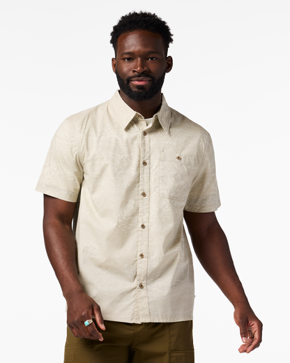 Estival Button Up Shirt - Print - Men's - Waves Mineral - US 4362