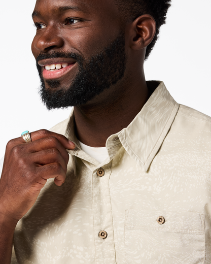 Estival Button Up Shirt - Print - Men's - Waves Mineral - US 4362