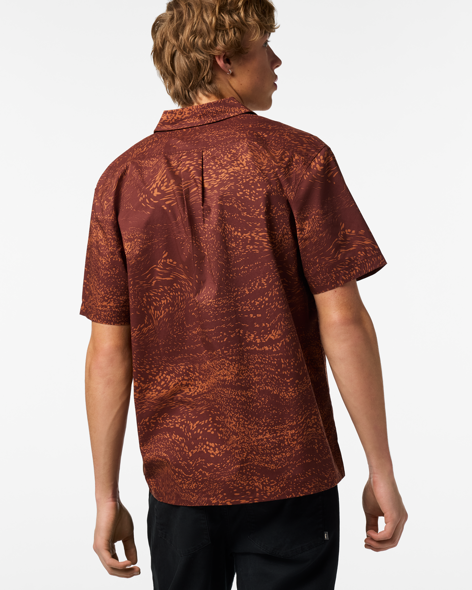 Estival Button Up Shirt - Print - Men's - Waves Sepia - US 0911