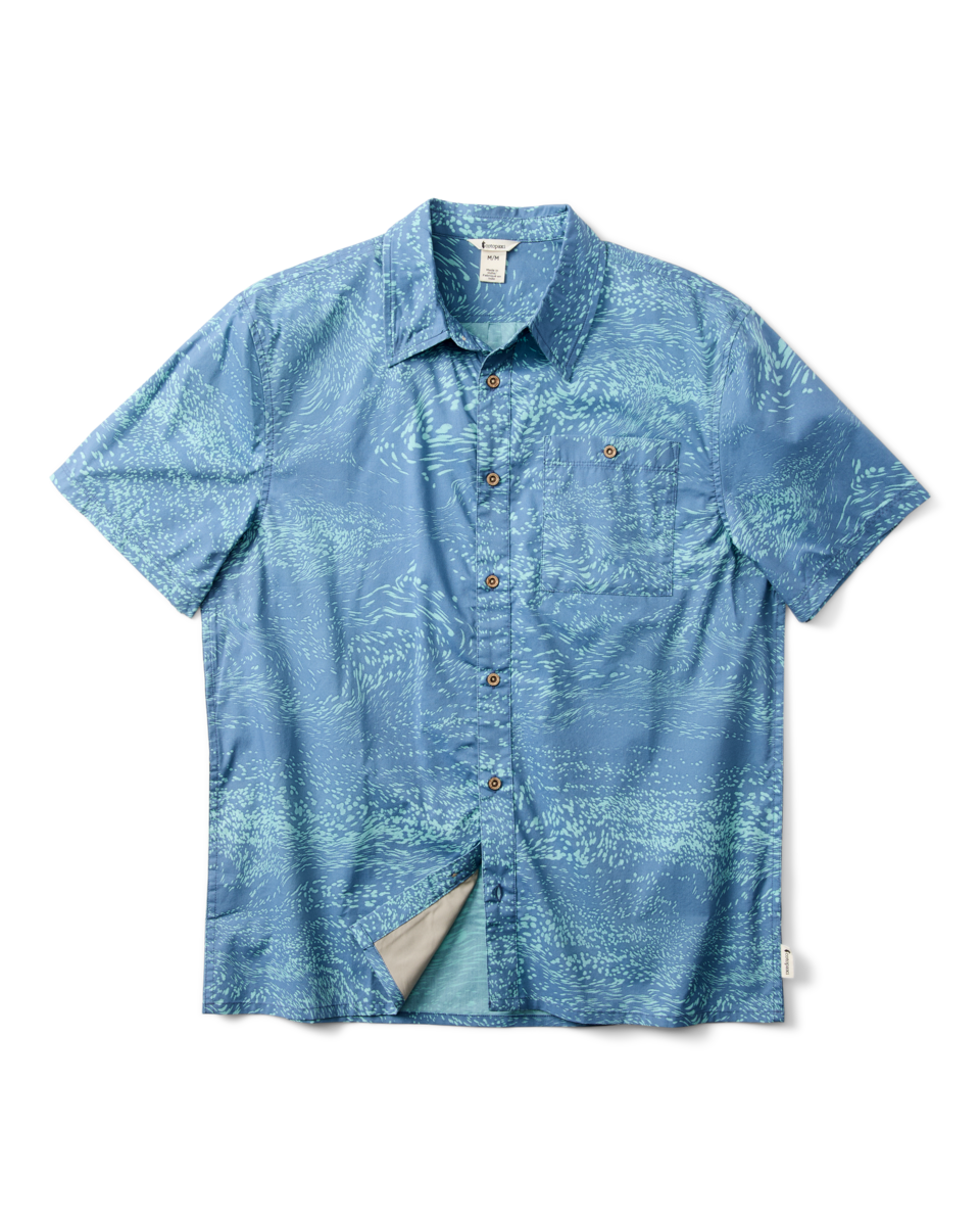 Estival Button Up Shirt - Print - Men's - Waves Steel Blue - US 8362