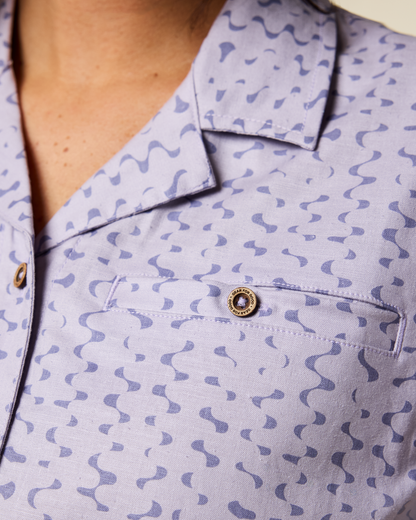 Afuera Button Up Shirt - Print - Women's - Shimmer Aster - US 1719