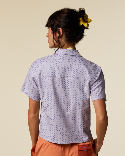Afuera Button Up Shirt - Print - Women's - Shimmer Aster - US 1719