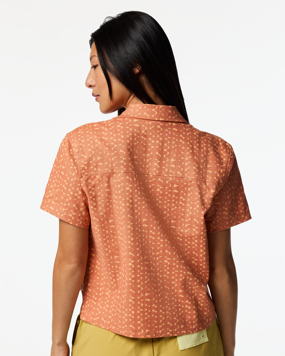 Afuera Button Up Shirt - Print - Women's - Shimmer Cantaloupe - US 5804