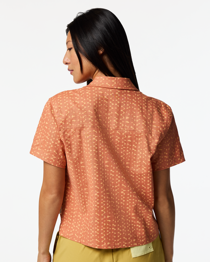 Afuera Button Up Shirt - Print - Women's - Shimmer Cantaloupe - US 5804