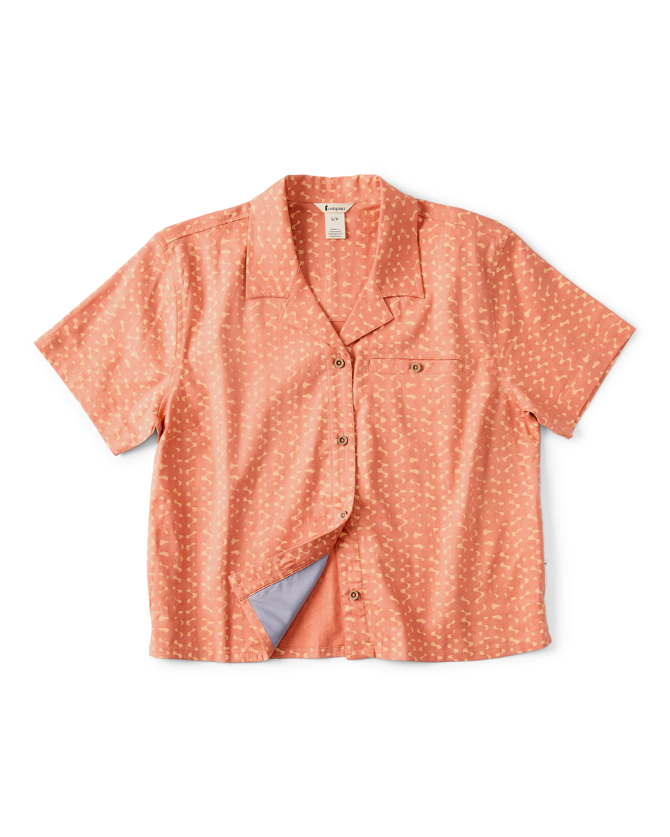 Afuera Button Up Shirt - Print - Women's - Shimmer Cantaloupe - US 5804