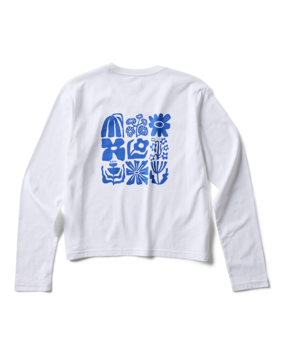 Flower Patch Long-Sleeve T-Shirt - Women's - White - US 6324
