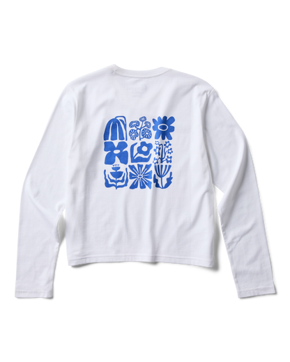 Flower Patch Long-Sleeve T-Shirt - Women's - White - US 6324