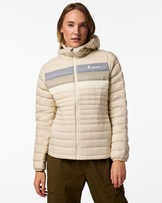 Fuego Down Hooded Jacket - Women's - Cream Stripes - US 4254
