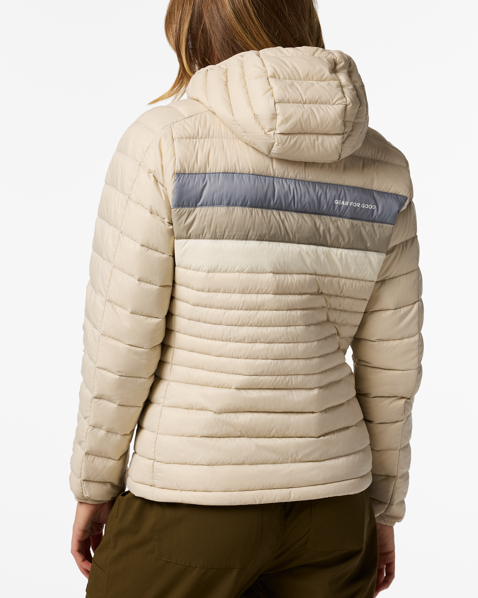 Fuego Down Hooded Jacket - Women's - Cream Stripes - US 4254