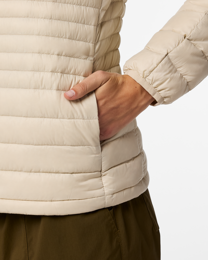 Fuego Down Hooded Jacket - Women's - Cream Stripes - US 4254