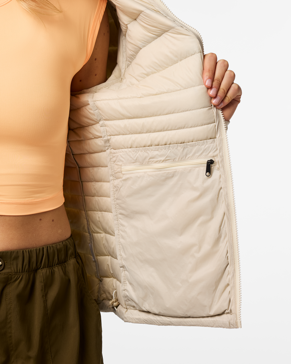 Fuego Down Hooded Jacket - Women's - Cream Stripes - US 4254